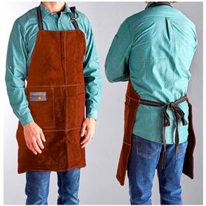 NWOT 🤎 Outset® F240 Brown Suede Leather Adjustable Grill / BBQ Bib Apron #AF